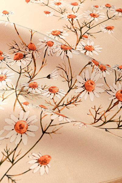 Bursa İpek Μαντήλι με μοτίβο Daisy Cream Twill Silk