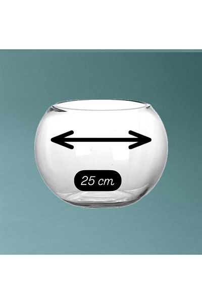 BASHAYER Round Glass Fish Tank Vase Different Sizes Bubble Design Bowl Shape Ball 25cm