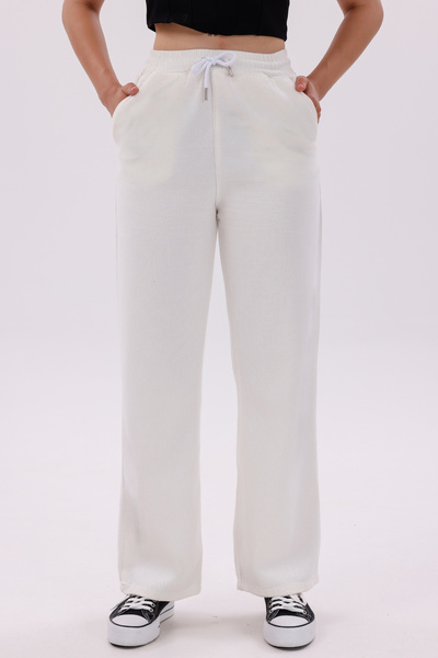 freemen Women's High Waist Ecru Gabardine-Linen Textured Trousers – Breathable Fabric, 4 Seasons