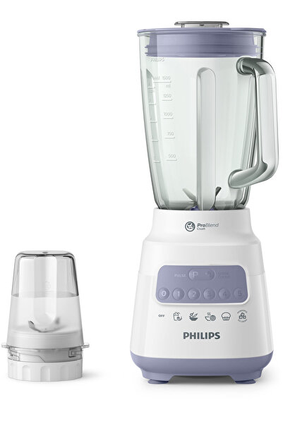 Philips Glass Jar Blender - 700W, 2L - 5 Speeds + Pulse, Spatula + Mill - Lav...