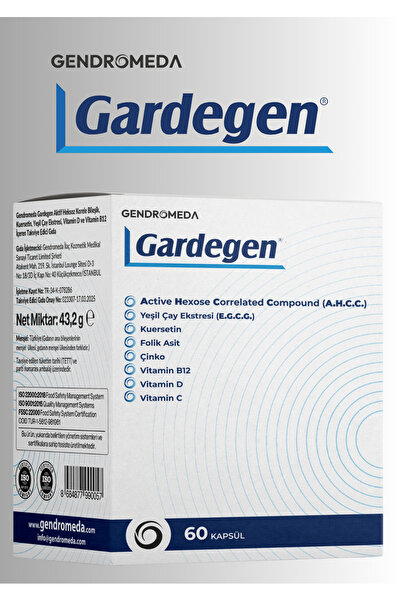 GENDROMEDA GARDEGEN 60KAPSÜL(AHCCompound,E.G.C.G,Quercetin,Folik Asit,Çinko,Vitamin D,C,B12 kapsül)