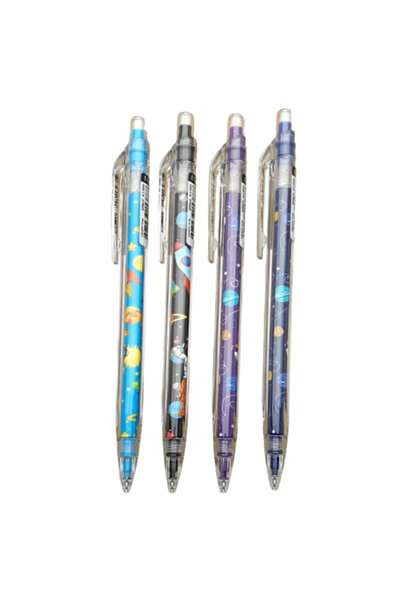 Gıpta Space 0,7 mm Uçlu Kalem Versatil Kalem Uzay Temalı Kalem Astronot (4 Adet)