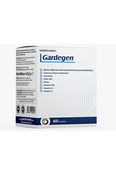 GENDROMEDA GARDEGEN 60KAPSÜL(AHCCompound,E.G.C.G,Quercetin,Folik Asit,Çinko,Vitamin D,C,B12 kapsül)