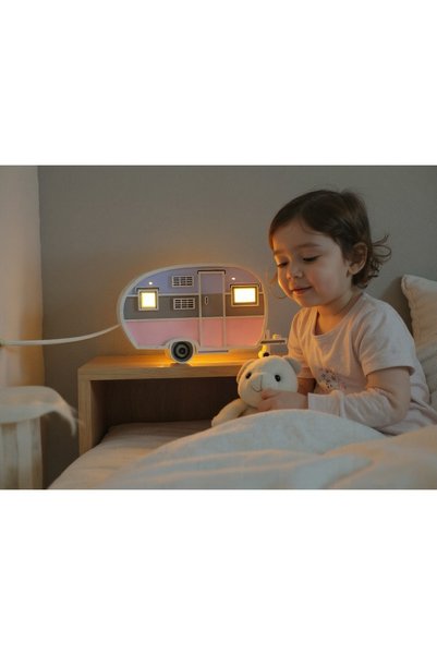M.ART DEKORASYON Caravan Decorative Lighting and Night Light Wooden Mdf (Hand...