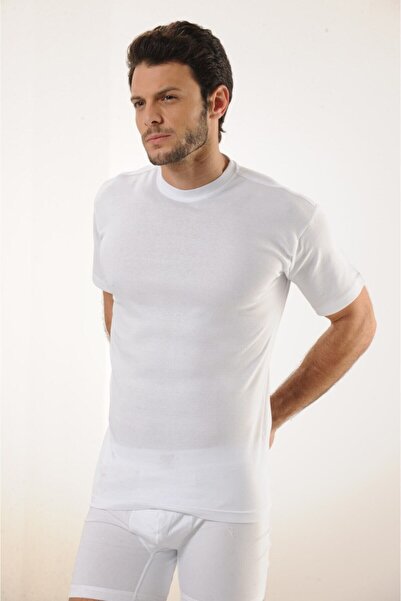 Hmd 502 Ribbed 100% Cotton Closed Collar Men's Undershirt - White