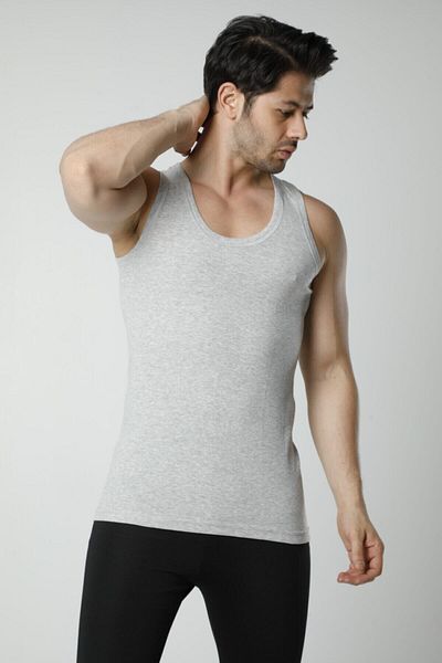 Hmd 600 3-pack 100% Cotton Suprem Strappy Men's Undershirt - Gray