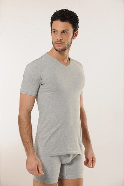 Hmd 702 Cotton V-Neck Men's Undershirt - Gray