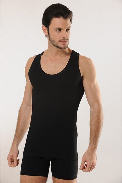 Hmd Tricou pentru bărbați cu bretele din bumbac 716 - negru
