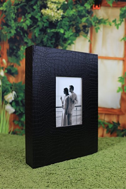 15x21cm 200'lük Deri Fotoğraf Albümü Siyah