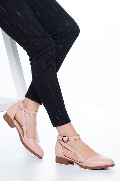 MaskButik Rayna Low Heel Skin Shoes Powder