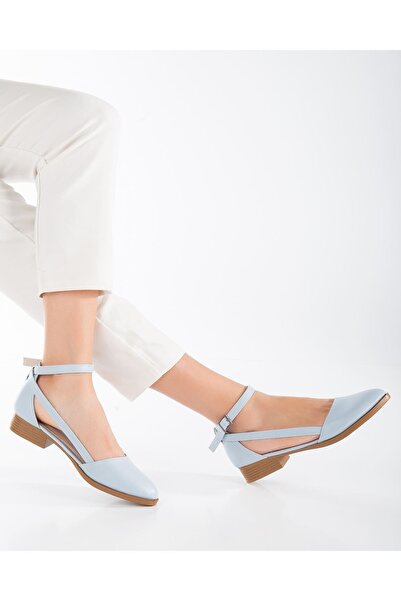 MaskButik Rayna Low Heel Skin Shoes Baby Blue