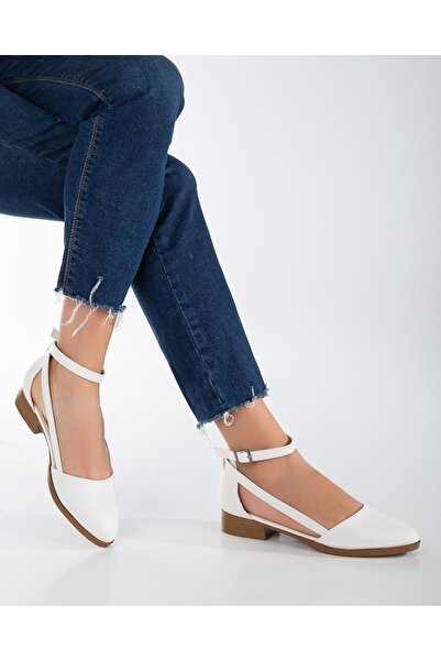 MaskButik Rayna Low Heel Skin Shoes White