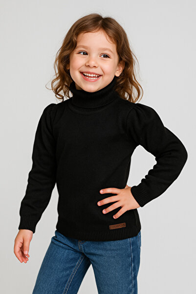 Hilal Akıncı Kids Pulover pentru fete cu gât roscat