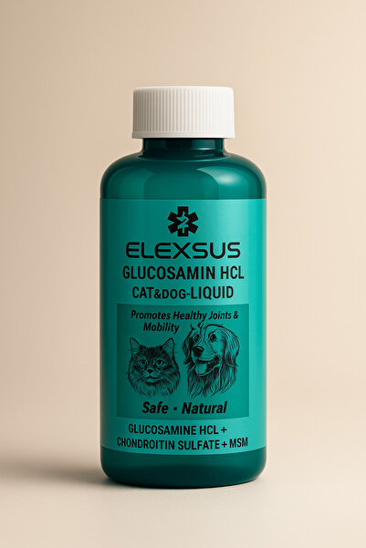 Elexsus Kedi Köpek Glukozamin Kondroitin MSM Sıvı Eklem Desteği - Yaşlı ve Ya...