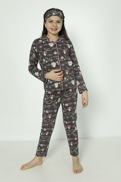 Cicito Girls' Cotton Elastane Fabric Pajama Set 9167