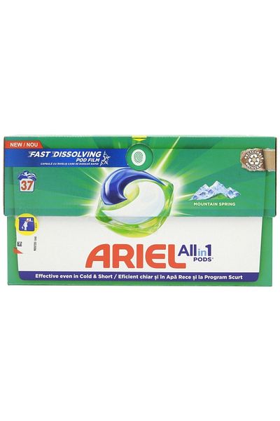 Ariel Detergent Capsule All In One Pods Mountain Spring, 37 Spalari