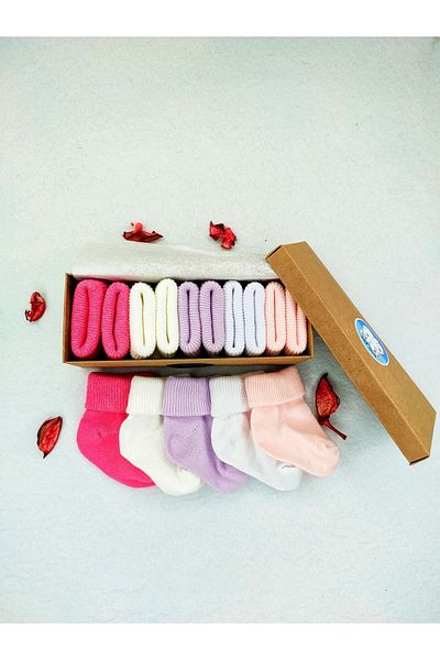 Akface Colorful Karde Candy 5 Pack Kartalka Girl Newborn Baby Socks 0-6 Months