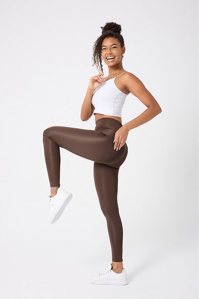 Myluvi Women's High Waist Leggings, Brown - Sports, Yoga, Running and Casual Scuba