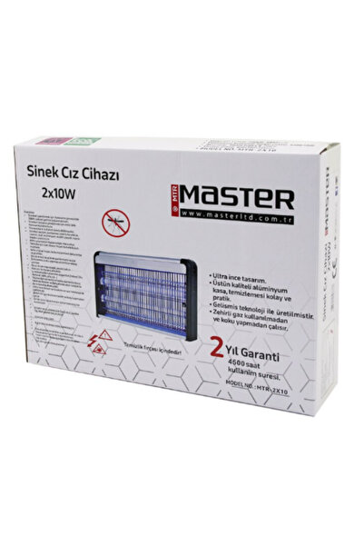 Master MTR-2X10 Sinek Öldürücü Cız Cihazı – 60m² Etkili, 20W, 2x10W Floresan, 3000V,