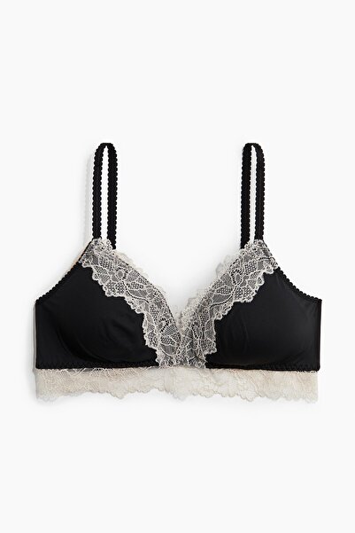 H&M Dolgulu Yumuşak Mikrofiber ve Dantel Sütyen