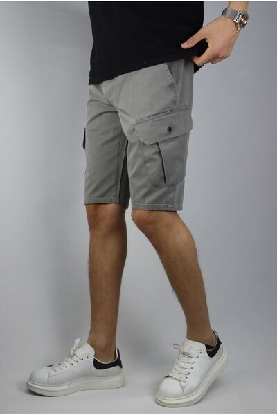 inpool Men's Summer Cargo Pocket Pocket Embroidered Shorts