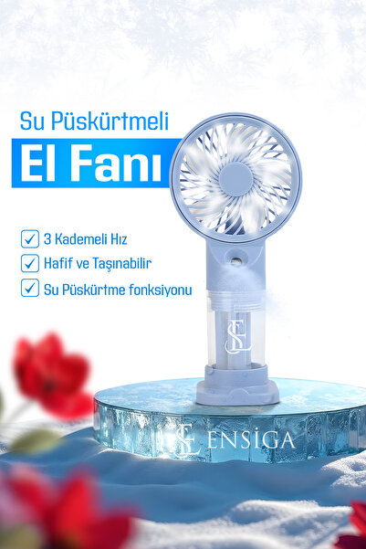 EN SİGA Su Püskürtmeli Serinletici Sprey El Fanı (Mavi/Pembe/Yeşil)