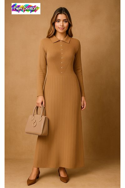 semela New Season Stone Detail Knit Dress