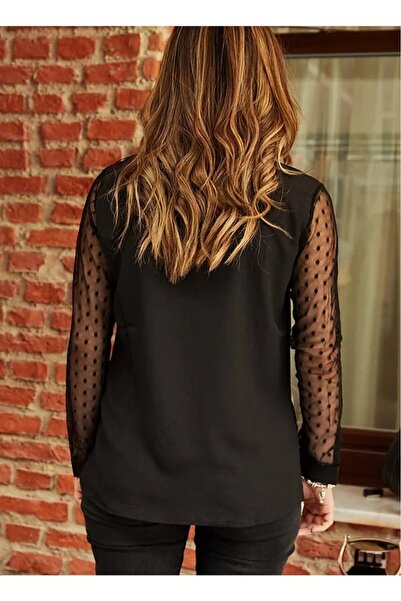 Etos Γυναικείο πουκάμισο με μανίκια από τούλι