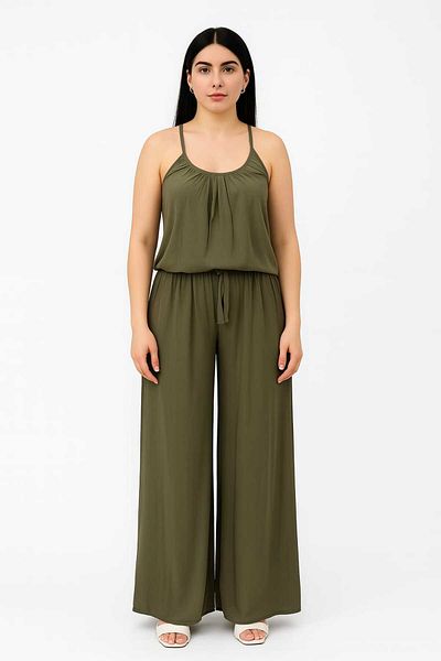 Maison La Femme Women's Rope Strap Blouse Loose Pocket Pants Set