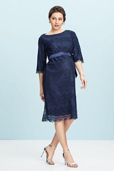 Genel Markalar Truvakar Kollu Dantelli Hamile Elbise