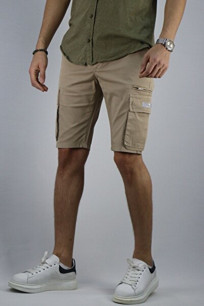 inpool Erkek Vizon Arkası Lastikli Kargo Cep Detay Şort & Bermuda