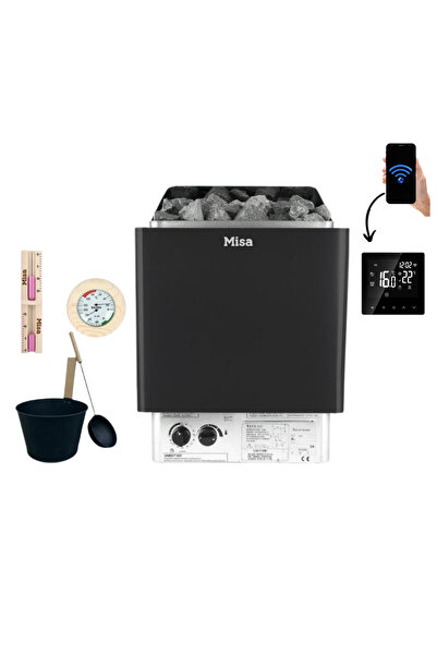 Misa Sauna Sobası 6 kW Dijital Kontrol Panelli Her Şey Dahil Paket