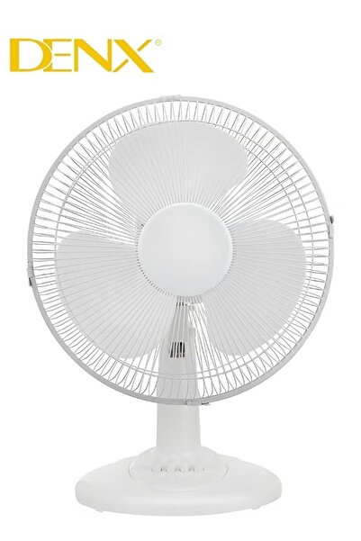 LC مروحة طاولة كهربائية بثلاث شفرات وسرعات DX2546 من DENX، لون أبيض