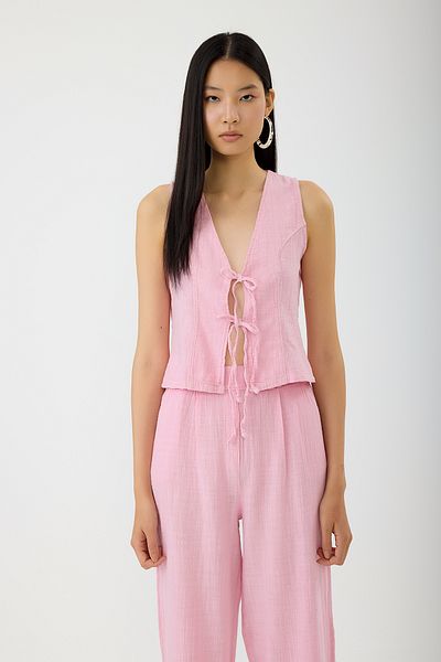 SEVİLEN Tie-Up Linen Vest