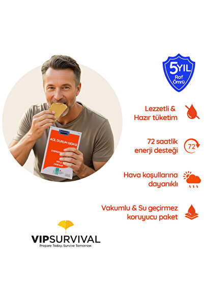 4s 5 Yıl Raf Ömrü ile Acil Durum Gıdası Hayat Kurtaran Beslenme (25 Paket x 500 gr.)