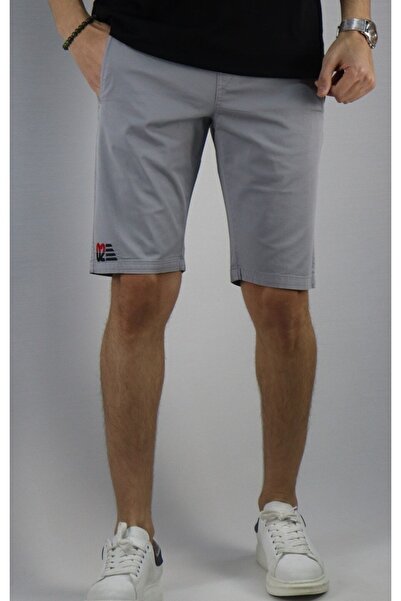 inpool Чоловічі сірі шорти з вишитим поясом і шорти-бермуди