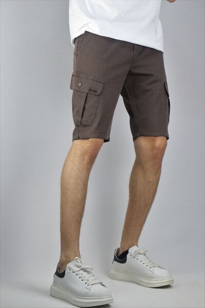 inpool Men's Summer Cargo Pocket Pocket Embroidered Shorts