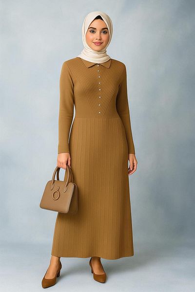 semela New Season Stone Detail Knit Dress