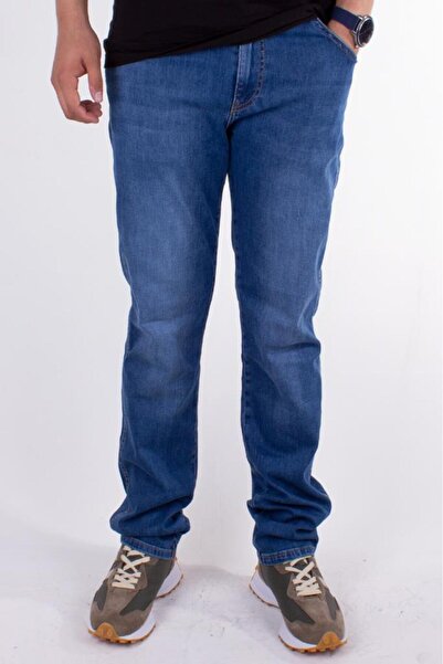 Twister Jeans Ανδρικό τζιν παντελόνι Twister Vegas 132-250 Battal Size Blue ψηλόμεσο άνετο παντελόνι