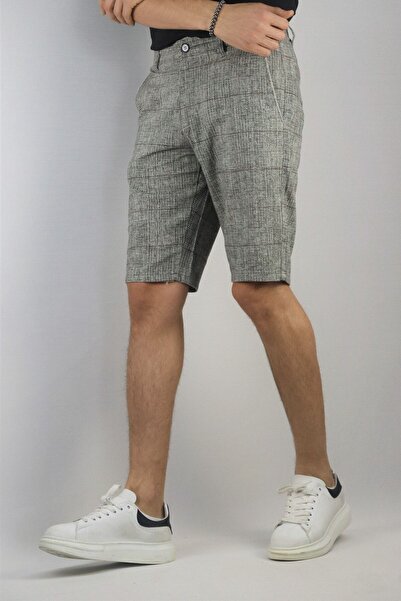 inpool Men's Self Patterned Cotton Linen Summer Shorts & Bermuda