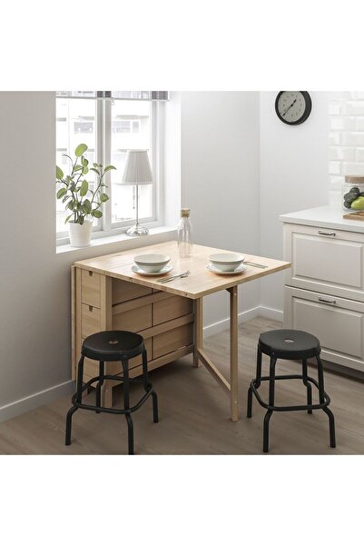 IKEA Norden Mutfak Masası, Huş, Katlanır mutfak masası,2-4 kişilik, katlanabilir, 26/89/152x80 cm