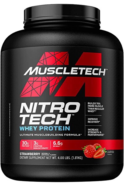 MUSCLETECH مسحوق بروتين مصل اللبن نيترو-تك مع الكرياتين لنمو العضلات، بنكهة ا...