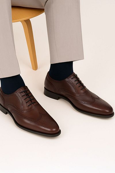 Deriderim Claret Red Leather Men's Shoes