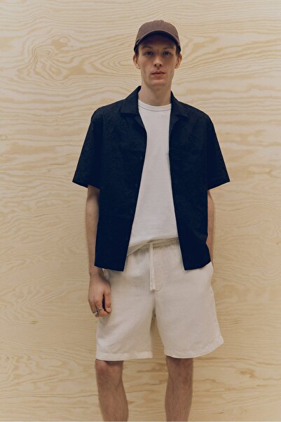 H&M Keten Karışımlı Şort Relaxed Fit