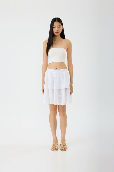 SEVİLEN Layered Linen Skirt