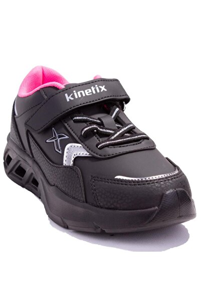 Kinetix Fergus Pu Siyah Fuşya Ortopedik Günlük Kız Çocuk Spor Ayakkabı