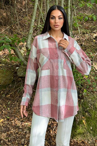 NEW LAVİVA Двуредова, карирана, свободна кройка, широка риза