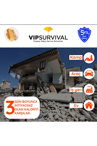 4s 5 Yıl Raf Ömrü ile Acil Durum Gıdası Hayat Kurtaran Beslenme (25 Paket x 500 gr.)