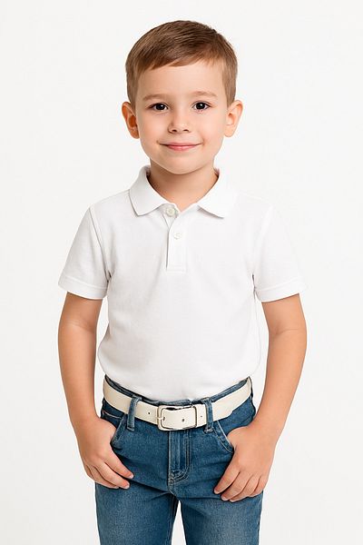 başkent çanta Blugi albi pentru băiat și curea pentru pantaloni din material textil