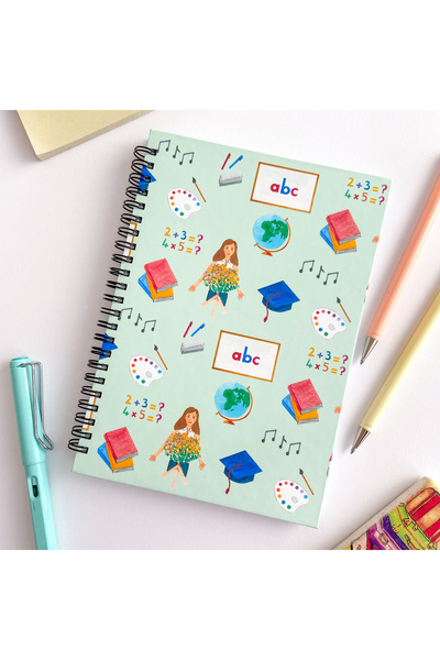 ARONA Öğretmen Kişiye Özel A5 Spiralli Kareli Defter